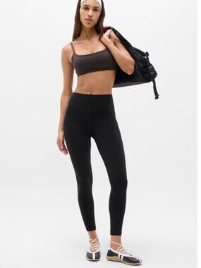 Athleta Salutation Stash 7/8 Tight Black High Rise Leggings Womens Sz Small EUC